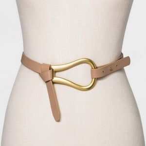 Big Horsebit Belt Buckle Adjustable Waist Tie Belt